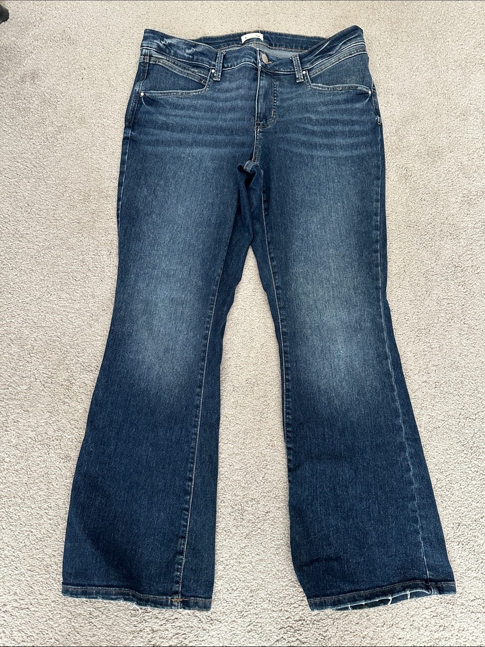 Maurices Medium-Dark Blue Flared Wide-Leg Jeans
